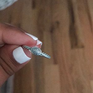 David Yurman Petite Pave Oval Ring with Diamonds